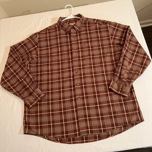 L.L. Bean Men's X-Large Cotton Midnight Button Down Plaid Long Sleeve Shirt